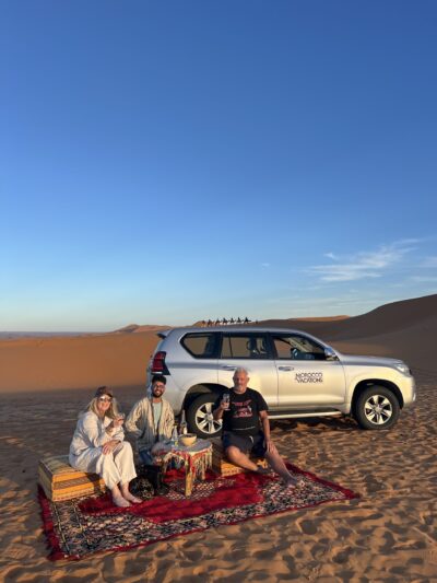 Morocco Vacation's clients in the Sahara Desert of Merzouga.